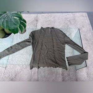 Fairycore grunge long sleeve shirt in olive green